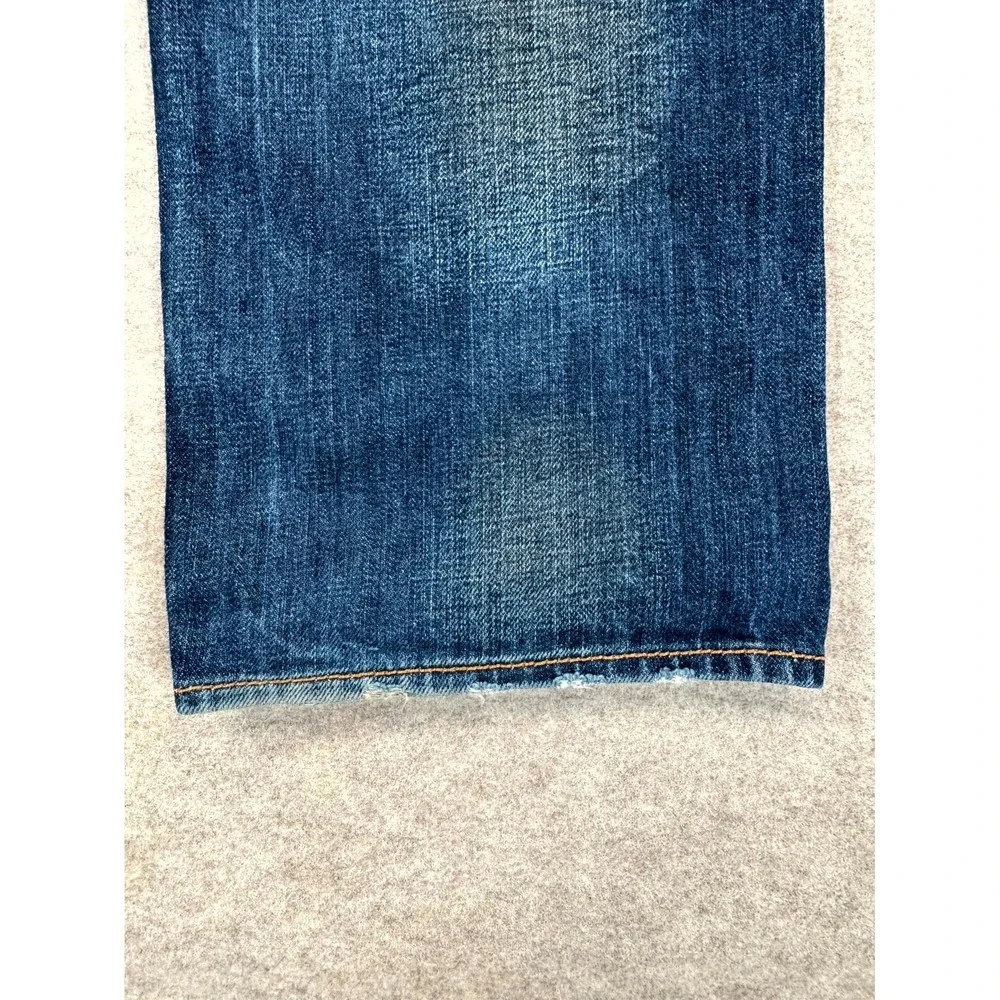 Levi's 501 Original Jeans Men 33x34 Blue Denim Button Fly Straight Leg Whiskered